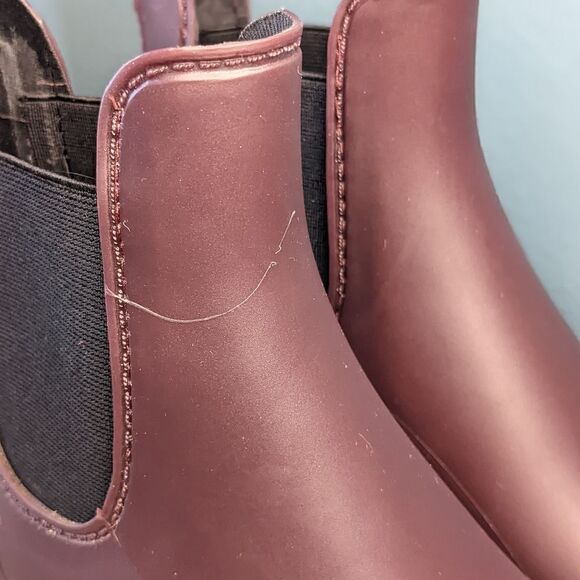 Sam Edelman Tinsley Maroon Rubber Waterproof Women's Chelsea Rain Boots Size 7 - Picture 5 of 8